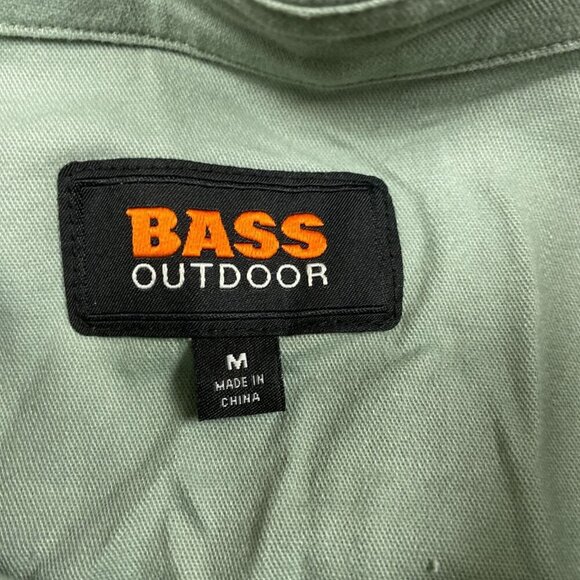 Bass Outdoor Stretchy Worker Shirt M Lilly Pad Green Cotton/Spandex NWT 6415 - Picture 7 of 8
